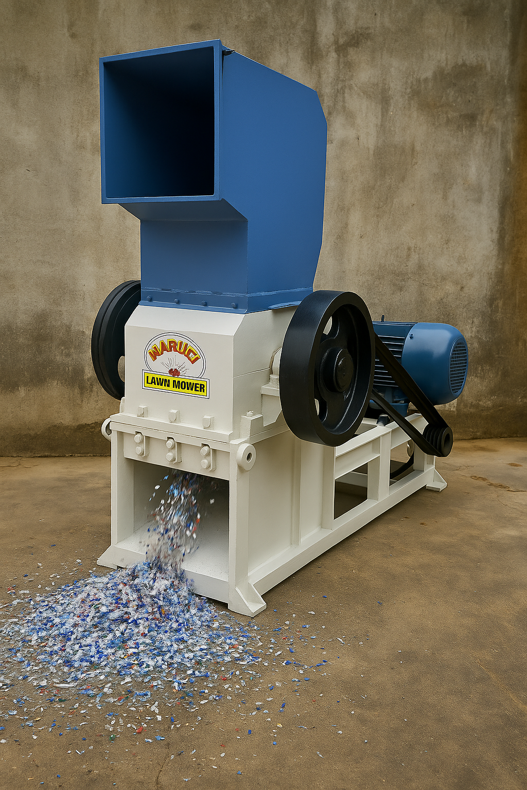 Plastic Waste Shredder Machine – 15 HP, 3 Phase Crompton Motor
